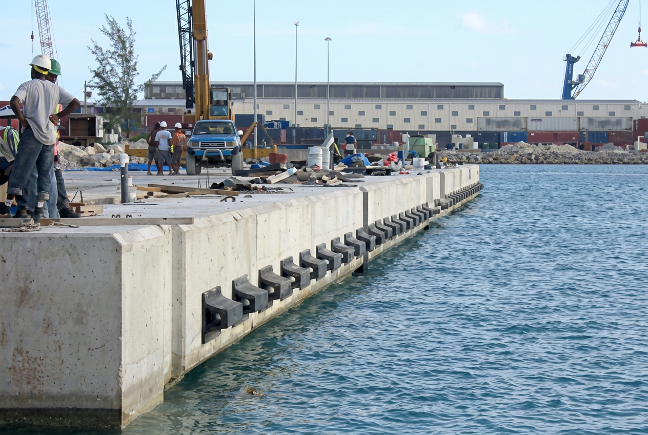 Barbados Coast Guard dock under construction